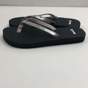 NWT Sanuk Yoga Spree Metallic Flip Flops Size 5